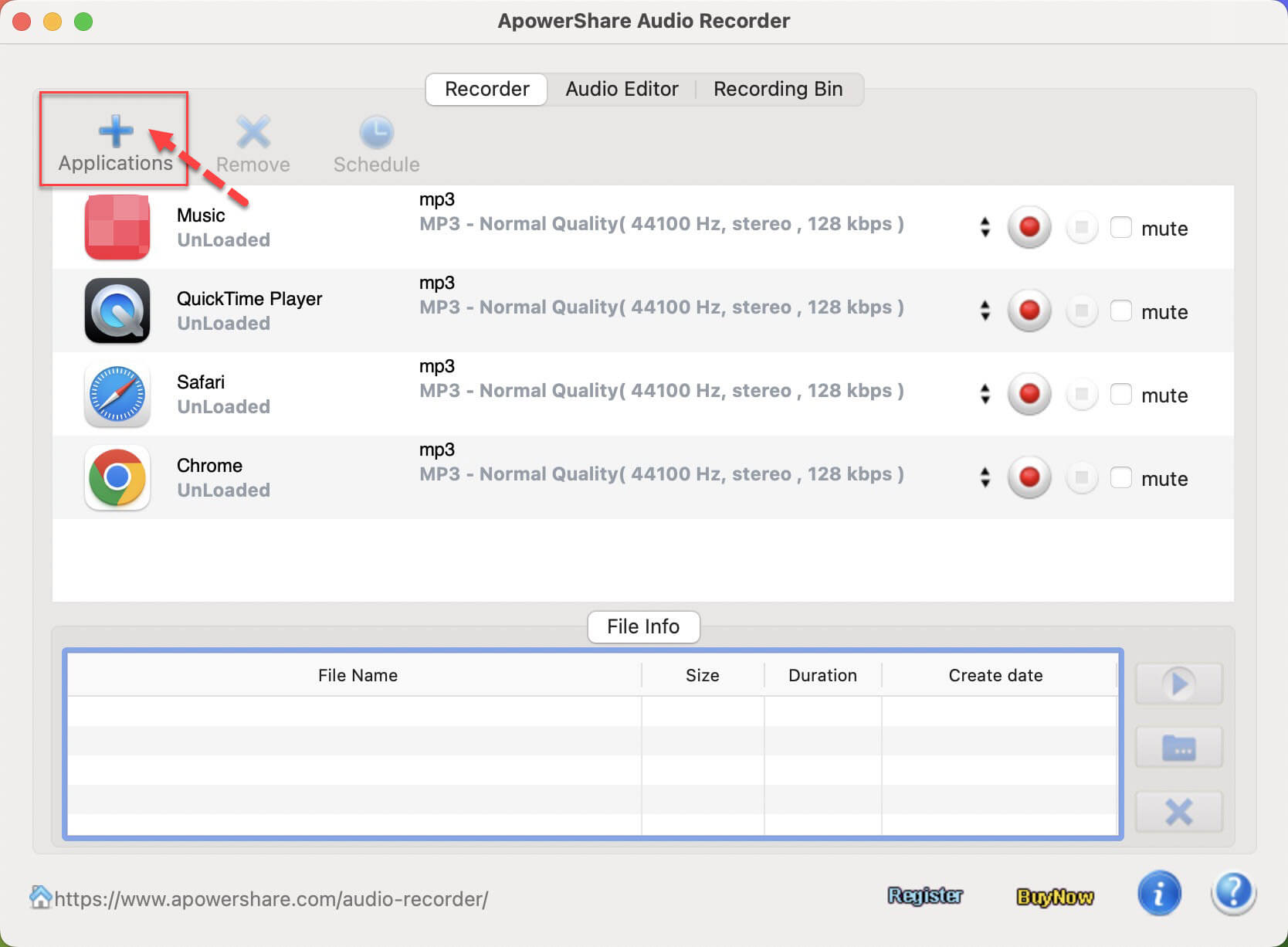 Add application application audio